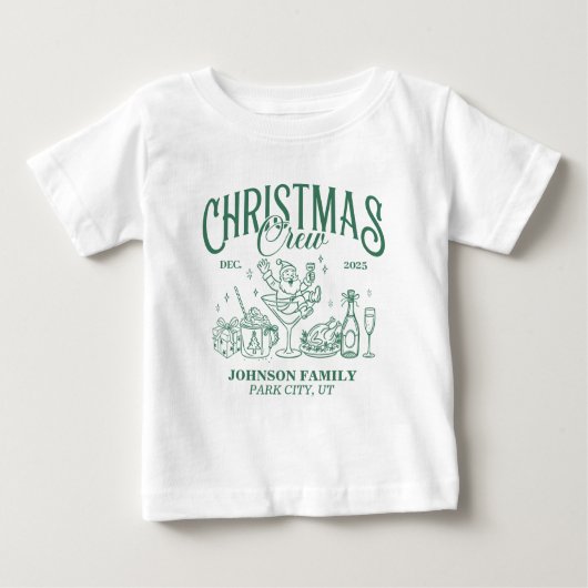 Custom Christmas Crew Matching Family Group ベビーTシャツ (正面)