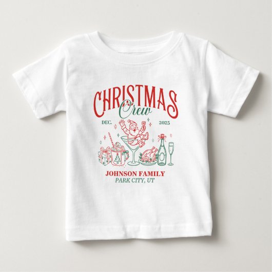 Custom Christmas Crew Matching Family Group ベビーTシャツ (正面)