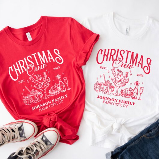 Custom Christmas Crew Matching Family Group Tシャツ