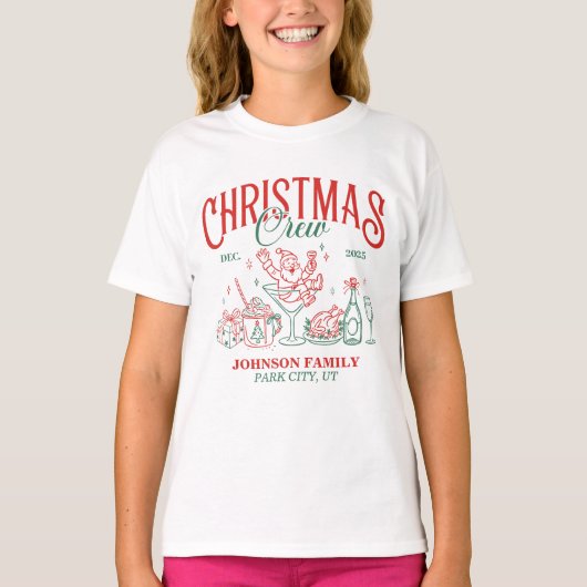 Custom Christmas Crew Matching Family Group Tシャツ (正面)