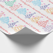 Custom Christmas Doodle Modern Minimal Fun Festive ラッピングペーパー (角)