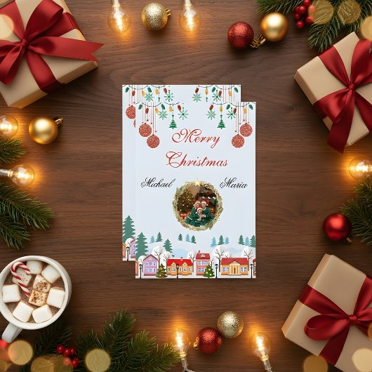 Custom Christmas Family Photo Card – Editable 出欠カード
