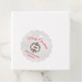 Custom Christmas Festive Floral Wreath Scalloped フェイバータグ (インサイチュ)