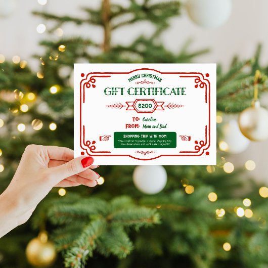 Custom Christmas Gift Certificate シーズンカード