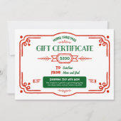 Custom Christmas Gift Certificate シーズンカード (正面)