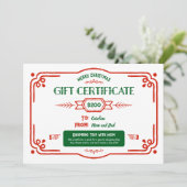 Custom Christmas Gift Certificate シーズンカード (スタンド正面)