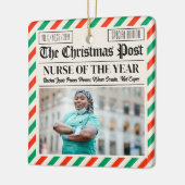 Custom Christmas Gift for Nurse, Nurse Newspaper セラミックオーナメント (左)