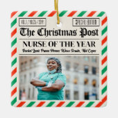 Custom Christmas Gift for Nurse, Nurse Newspaper セラミックオーナメント (正面)