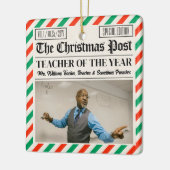 Custom Christmas Gift for Teacher Newspaper  セラミックオーナメント (左)