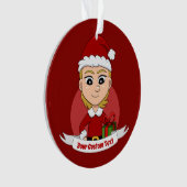 Custom christmas girl cartoon ornament オーナメント (正面)