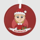 Custom christmas girl cartoon ornament オーナメント (裏面)