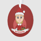 Custom christmas girl cartoon ornament オーナメント (正面)