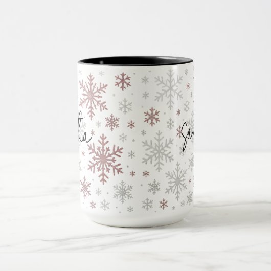 Custom Christmas Glitter Snowflake Mug for Women マグカップ (中央)