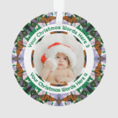 Custom Christmas Green Brown Family Photo Gift オーナメント (裏面)