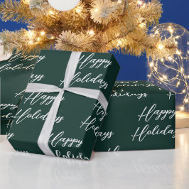 Custom Christmas Happy Holiday ラッピングペーパー