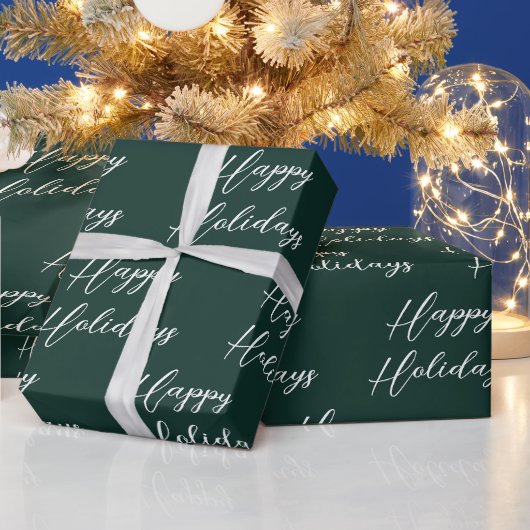 Custom Christmas Happy Holiday ラッピングペーパー (クリスマス)