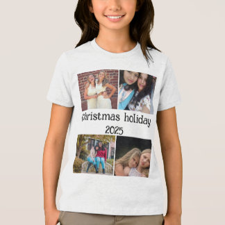 CUSTOM  CHRISTMAS HOLIDAY 4 PHOTO COLLAGE トライブレンドＴシャツ