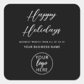 Custom Christmas Holiday Business Logo スクエアシール (正面)