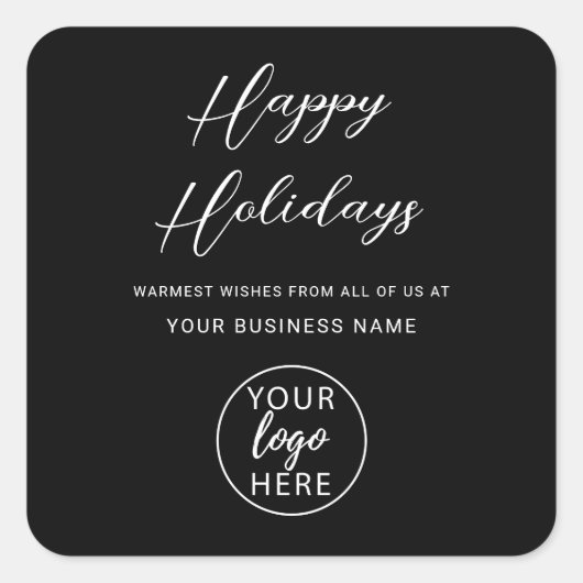Custom Christmas Holiday Business Logo スクエアシール (正面)