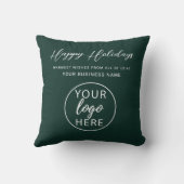 Custom Christmas Holiday Company Logo クッション (裏面)
