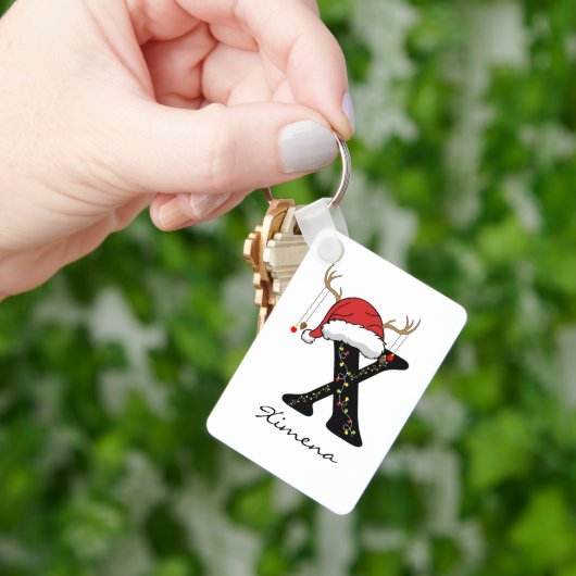 Custom Christmas Holiday Keychain for Mom & Dad キーホルダー (手)