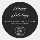 Custom Christmas Holidays Business Logo ラウンドシール (正面)