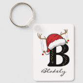 Custom Christmas Monogram Keychain for Friends キーホルダー (正面)