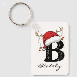 Custom Christmas Monogram Keychain for Friends キーホルダー