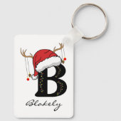 Custom Christmas Monogram Keychain for Friends キーホルダー (裏面)
