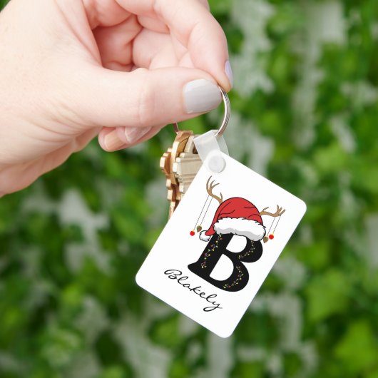Custom Christmas Monogram Keychain for Friends キーホルダー (手)