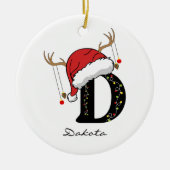 Custom Christmas Monogram Ornament for Friends セラミックオーナメント (正面)