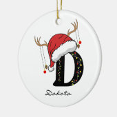 Custom Christmas Monogram Ornament for Friends セラミックオーナメント (左)