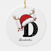 Custom Christmas Monogram Ornament for Friends セラミックオーナメント (裏面)