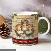 Custom Christmas Mug Vintage Angel Monogram Gift コーヒーマグカップ