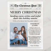 Custom Christmas Newspaper Card, Christmas Photo シーズンカード (正面)