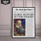 Custom Christmas Newspaper Decor, Funny Christmas ポスター