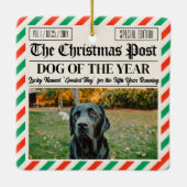 Custom Christmas Newspaper Decor, Gift for Dog  セラミックオーナメント (裏面)