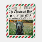 Custom Christmas Newspaper Decor, Gift for Dog  セラミックオーナメント (左)