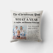 Custom Christmas Newspaper, Family Newspaper クッション (裏面)