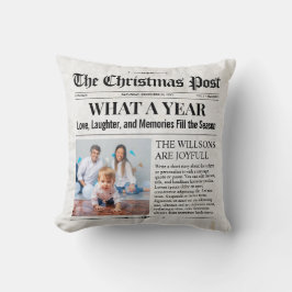 Custom Christmas Newspaper, Family Newspaper クッション