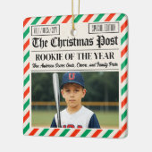 Custom Christmas Newspaper Rookie of the Year セラミックオーナメント (左)