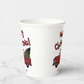Custom Christmas party cup with red truck and tree 紙コップ (右)