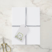 Custom Christmas Pink Golf Carts Green Crest Party ギフトタグ (より糸付き)