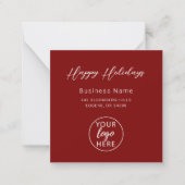 Custom Christmas Professional Company Logo ノートカード (正面)