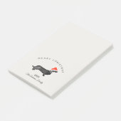 Custom Christmas red gray santa dachsund ポストイット (アングル)