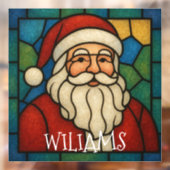 Custom Christmas Santa Art Deco Stained Glass ウィンドウサイン (シート2)