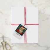 Custom Christmas Santa Art Deco Stained Glass ギフトタグ (より糸付き)