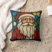 Custom Christmas Santa Art Deco Stained Glass クッション (ブランケット)