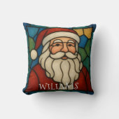 Custom Christmas Santa Art Deco Stained Glass クッション (正面)