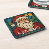 Custom Christmas Santa Art Deco Stained Glass コースター (左側)